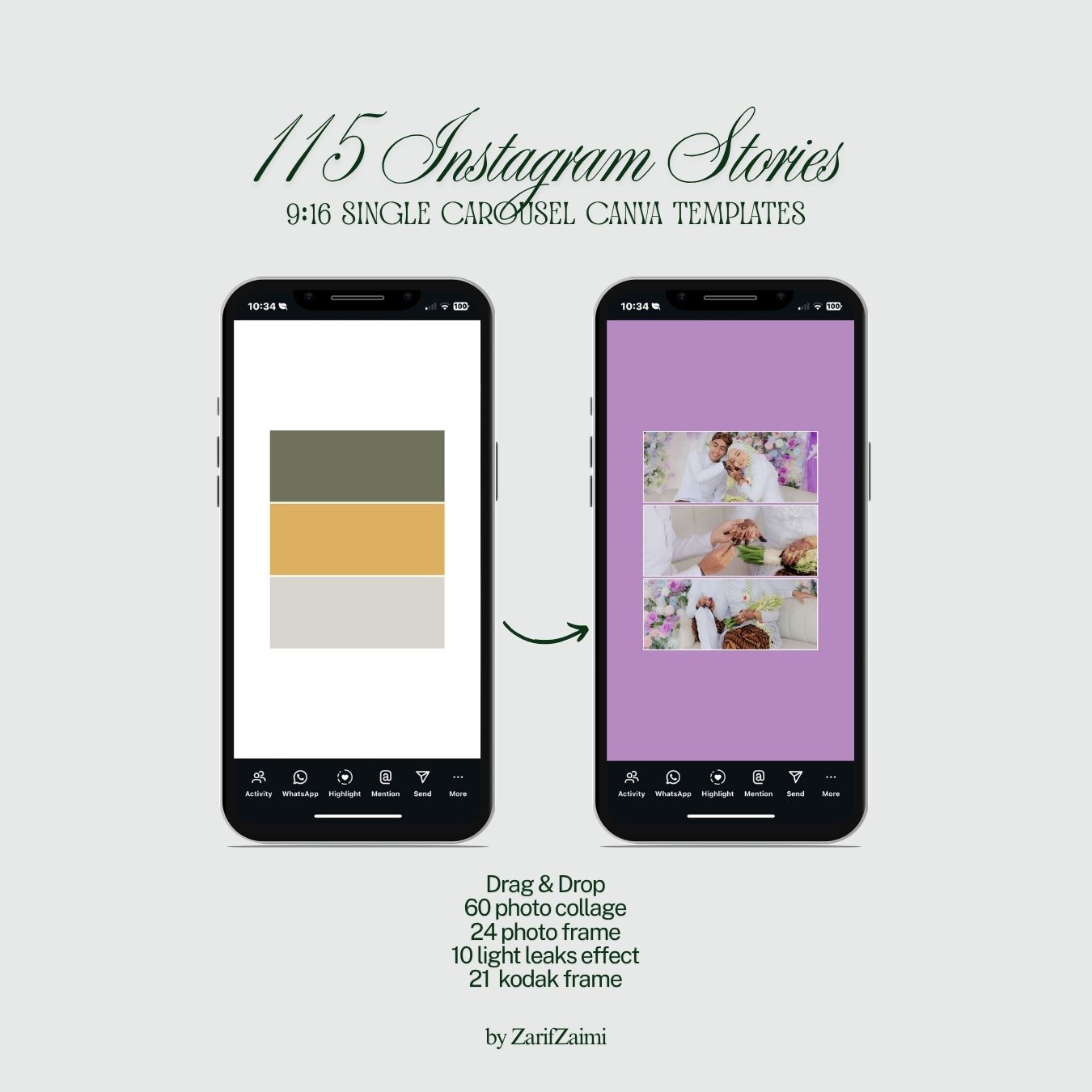 9:16 (Story) SINGLE Carousel Canva Templates