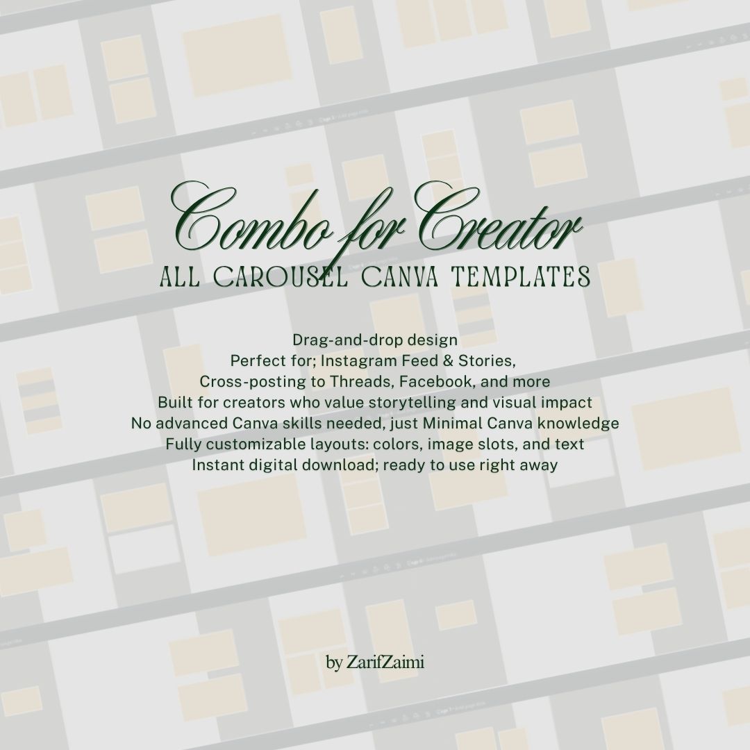 BUNDLE for CREATOR; Get All Carousel Templates