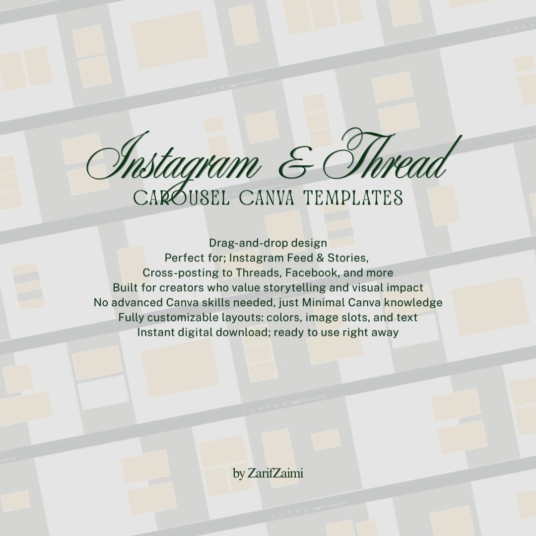 Carousel Canva Templates by Zarif Zaimi